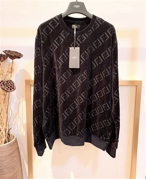 fendi velvet sweatshirt|fendi sweater.